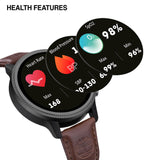 Smartwatch Timberland Trail Force S1 TDIGB0064502 με καφέ δερμάτινο λουράκι και μαύρο καντράν 48 mm, health features