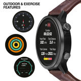 Smartwatch Timberland Trail Force S1 TDIGB0064502 με καφέ δερμάτινο λουράκι και μαύρο καντράν 48 mm, outdoor features
