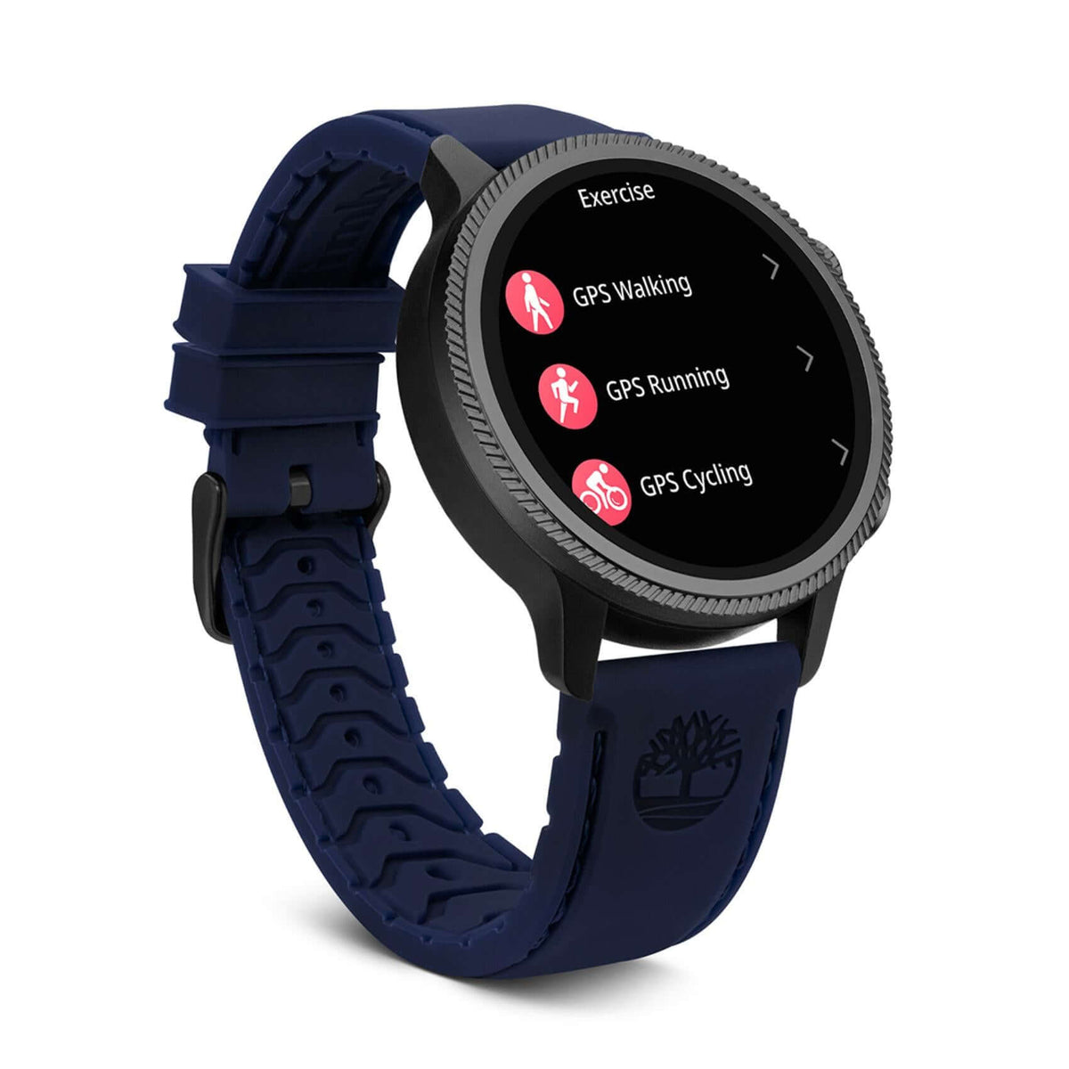 Πλάγια όψη του Smartwatch Timberland Trail Force S1 TDIGB0064502 με μπλε λουράκι σιλικόνης