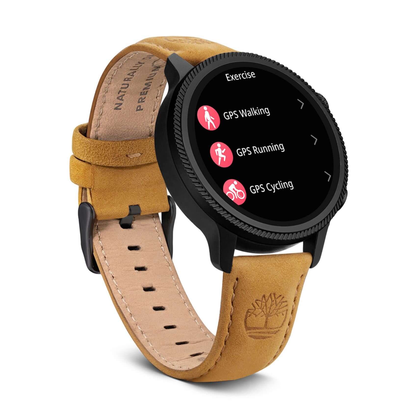 Κοντινή λήψη του μαύρου καντράν στο Smartwatch Timberland Trail Force S1 TDIGB0064503.