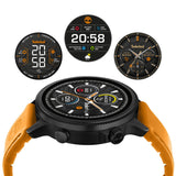 Πλάγια όψη του Smartwatch Timberland Trail Force S1 TDIGB00645X0 με το extra πορτοκαλί λουράκι σιλικόνης και προβολή feautures