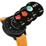 Κοντινή λήψη στο μαύρο καντράν του Smartwatch Timberland Trail Force S1 TDIGB00645X0 με το extra πορτοκαλί λουράκι σιλικόνης