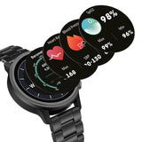 Κοντινό στο μαύρο καντράν του Smartwatch Timberland Trail Force S1 TDIGB00645X1, features