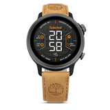Smartwatch Timberland Trail Force S1 TDIGB00645X1 με ταμπά δερμάτινο λουράκι και μαύρο καντράν 48 mm.