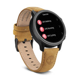 Πλάγια όψη του Smartwatch Timberland Trail Force S1 TDIGB00645X1 με ταμπά δερμάτινο λουράκι.