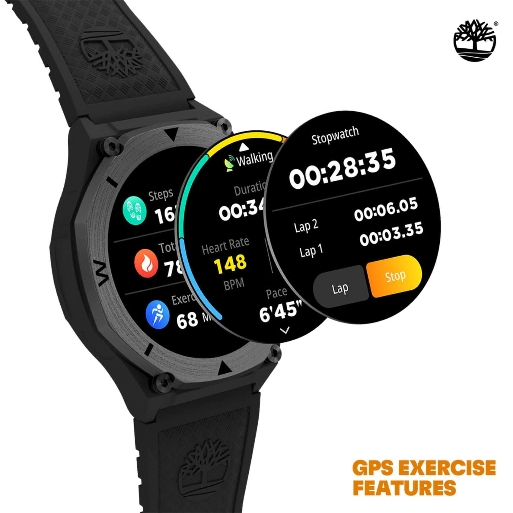 GPS και λειτουργίες άσκησης του Smartwatch Timberland Trail Force S2 TDIGB0089801