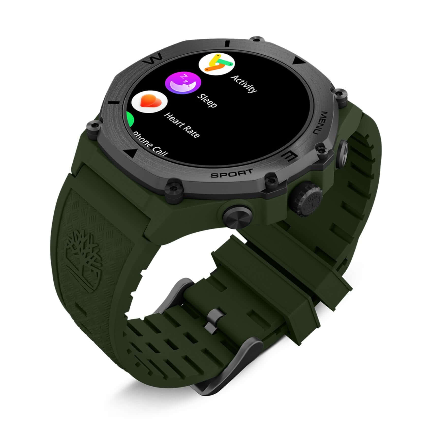 Smartwatch Timberland Trail Force S2 TDIGB0089803 με πράσινο λουράκι σιλικόνης και μαύρο καντράν 