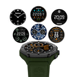 Κοντινό στην οθόνη AMOLED του smartwatch Timberland Trail Force S2 TDIGB0089803, με καθαρή απεικόνιση λειτουργιών και λεπτομέρειες του μαύρου καντράν.