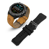Smartwatch Timberland Trail Force S2 TDIGB00898X0 με ταμπά δερμάτινο λουράκι, έξτρα μαύρο λουράκι σιλικόνη και μαύρο καντράν 50 mm.