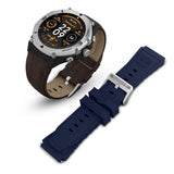 Smartwatch Timberland Trail Force S2 TDIGB00898X1 με καφέ δερμάτινο λουράκι και μαύρο καντράν 50 mm με Έξτρα μπλε λουράκι σιλικόνης του Timberland Trail Force S2 TDIGB00898X1.