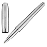 Στυλό Rollerball Hugo Boss Contour Soft HSM6435B σε ασημί χρώμα με το καπάκι του.