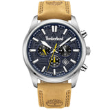 Αντρικό ρολόι Timberland Northbridge TDWGF0009602 χρονογράφος με ταμπά δερμάτινο λουράκι και μπλε καντράν διαμέτρου 45mm.
