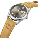 Αντρικό ρολόι Timberland Orford TDWGB0010803 με ταμπά δερμάτινο λουράκι και καφέ καντράν διαμέτρου 45mm με ημερομηνία.