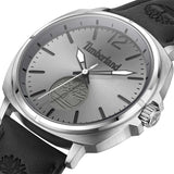 Αντρικό ρολόι Timberland Williston TDWGA0010602 με μαύρο δερμάτινο λουράκι και γκρι καντράν διαμέτρου 44mm.