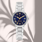 Γυναικείο Ρολόι Tommy Hilfiger Becca 1782902 Με Ασημί Μπρασελέ & Μπλε Καντράν