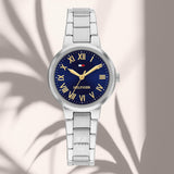 Γυναικείο ρολόι Tommy Hilfiger Becca 1782902 με μπλε καντράν 28mm και ασημί μπρασελέ από ανοξείδωτο ατσάλι.