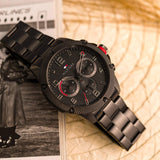 Αντρικό ρολόι Tommy Hilfiger Blaze 1792030 με μαύρο ατσάλινο μπρασελέ και μαύρο καντράν διαμέτρου 46mm.