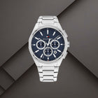 Ρολόι Tommy Hilfiger Sam 1792253 Με Ασημί Μπρασελέ & Μπλε Καντράν