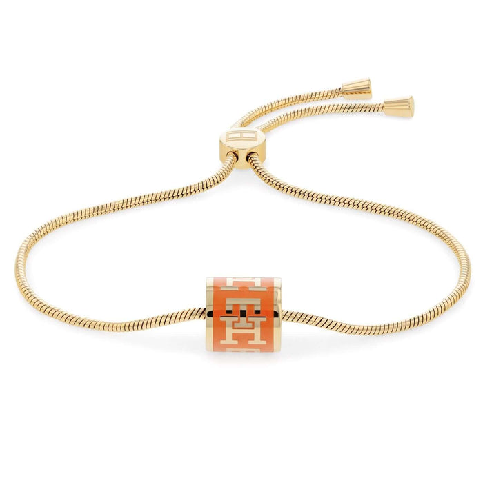 Βραχιόλι Tommy Hilfiger 2780889 από επιχρυσωμένο ατσάλι σε χρυσό χρώμα με μοτιφ από πορτοκαλί σμάλτο 