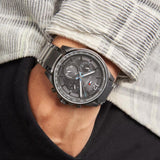 Αντρικό ρολόι Tommy Hilfiger Max 1791975 με γκρι ατσάλινο μπρασελέ και γκρι καντράν διαμέτρου 44mm.