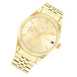 Γυναικείο ρολόι Tommy Hilfiger Monica 1782592 με χρυσό ατσάλινο μπρασελέ και χρυσό καντράν διαμέτρου 38mm με ημέρα-ημερομηνία.