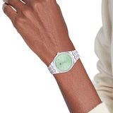 Γυναικείο ρολόι Tommy Hilfiger Rachel 1782565 με ασημί ατσάλινο μπρασελέ και πράσινο καντράν διαμέτρου 34mm σε χρώμα μέντας.