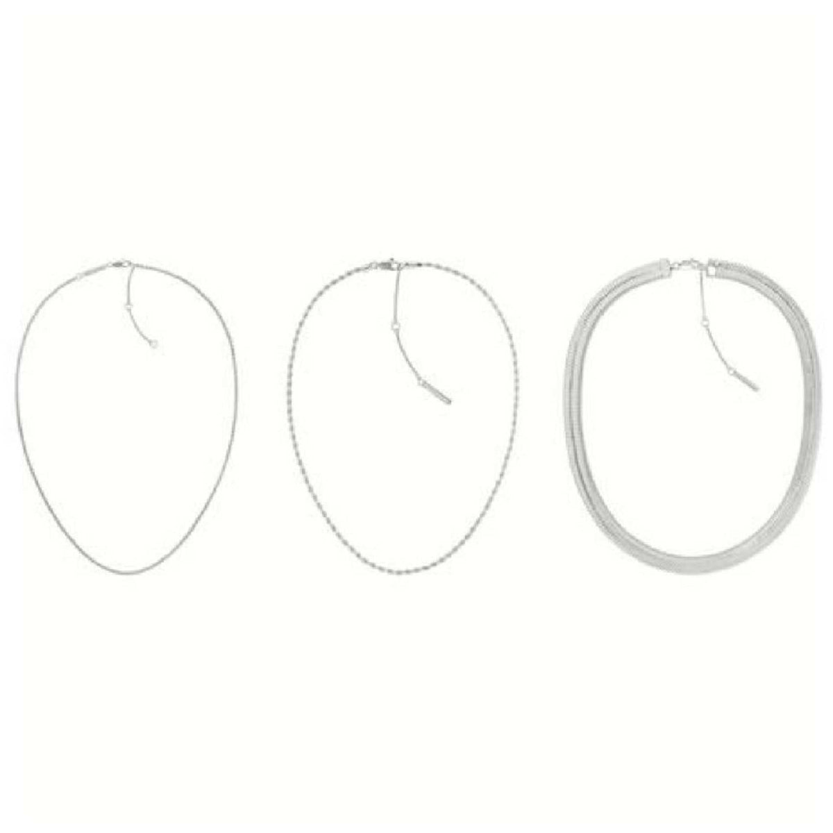 Τρία κολιέ Calvin klein 35000626 για layering, ατσάλινα ασημί.