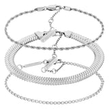 Τριπλό γυναικείο βραχιόλι Calvin Klein 35000625 ατσάλινο ασημί.