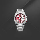 Ρολόι D1 Milano Chrono D1-CHBJ27 Με Ασημί Μπρασελέ & Λευκό-Κόκκινο Καντράν