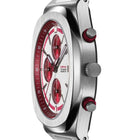 Ρολόι D1 Milano Chrono D1-CHBJ27 Με Ασημί Μπρασελέ & Λευκό-Κόκκινο Καντράν