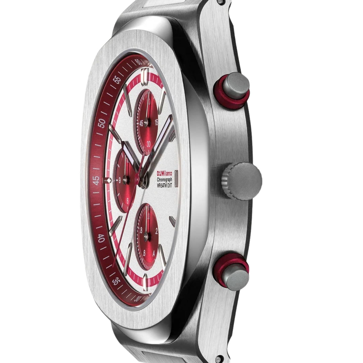 Ασημί ατσάλινο μπρασελέ ρολογιού D1 Milano Chrono D1-CHBJ27