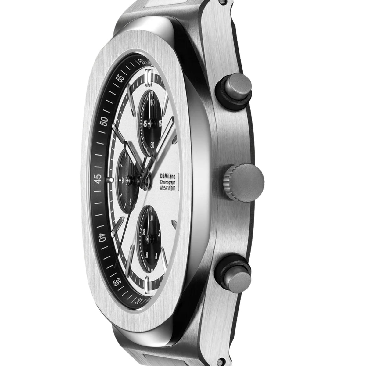 Ασημί ατσάλινο μπρασελέ ρολογιού D1 Milano Chrono D1-CHBJ28