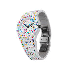 Ρολόι D1 Milano Polycarbon Dots White 37 mm D1-PCBU12 Με Πολύχρωμα Dots και Λευκό Μπροσελέ