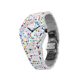 Λευκό πολυκαρμπονικό μπρασελέ του D1 Milano D1-PCBU12 με ματ φινίρισμα και κούμπωμα τοκάς.