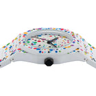 Ρολόι D1 Milano Polycarbon Dots White 37 mm D1-PCBU12 Με Πολύχρωμα Dots και Λευκό Μπροσελέ