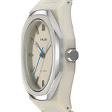 Πλάγια όψη του D1 Milano Polycarbon Beige D1-PCBU16 που αναδεικνύει την κάσα Ø37 mm και το μονοχρωματικό μπεζ φινίρισμα.