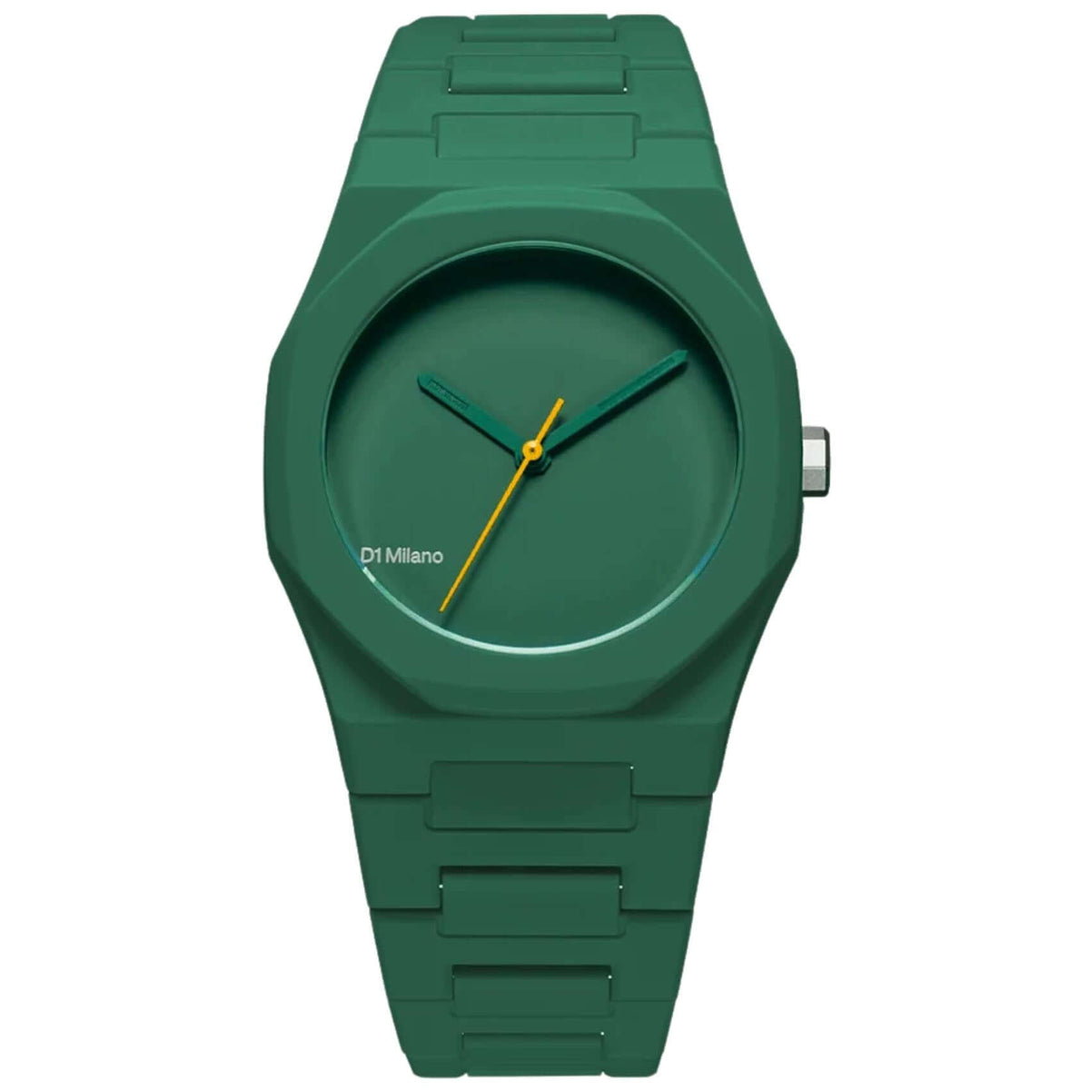 Unisex ρολόι D1 Milano Polycarbon Green D1-PCBU10 με πράσινο πολυκαρμπονικό μπρασελέ και κάσα Ø37 mm