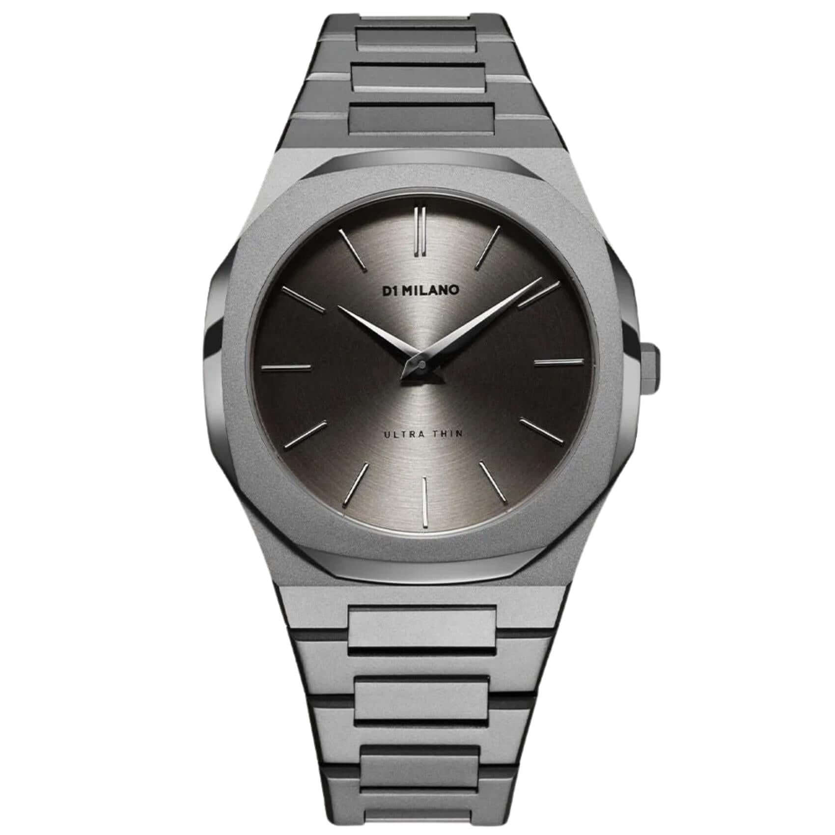 Ρολόι D1 Milano Ultra Thin Antracite 40 mm D1-UTBJ22 Με ανθρακί Μπρασελέ και ανθρακί καντράν Ø40 mm.