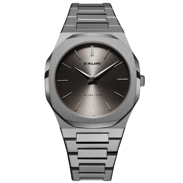 Ρολόι D1 Milano Ultra Thin Antracite 40 mm D1-UTBJ22 Με ανθρακί Μπρασελέ και ανθρακί καντράν Ø40 mm.