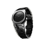 Μαύρο μπρασελέ από ανοξείδωτο ατσάλι του D1 Milano Ultra Thin Black Mirror D1-UTBU09 με κούμπωμα ασφαλείας.