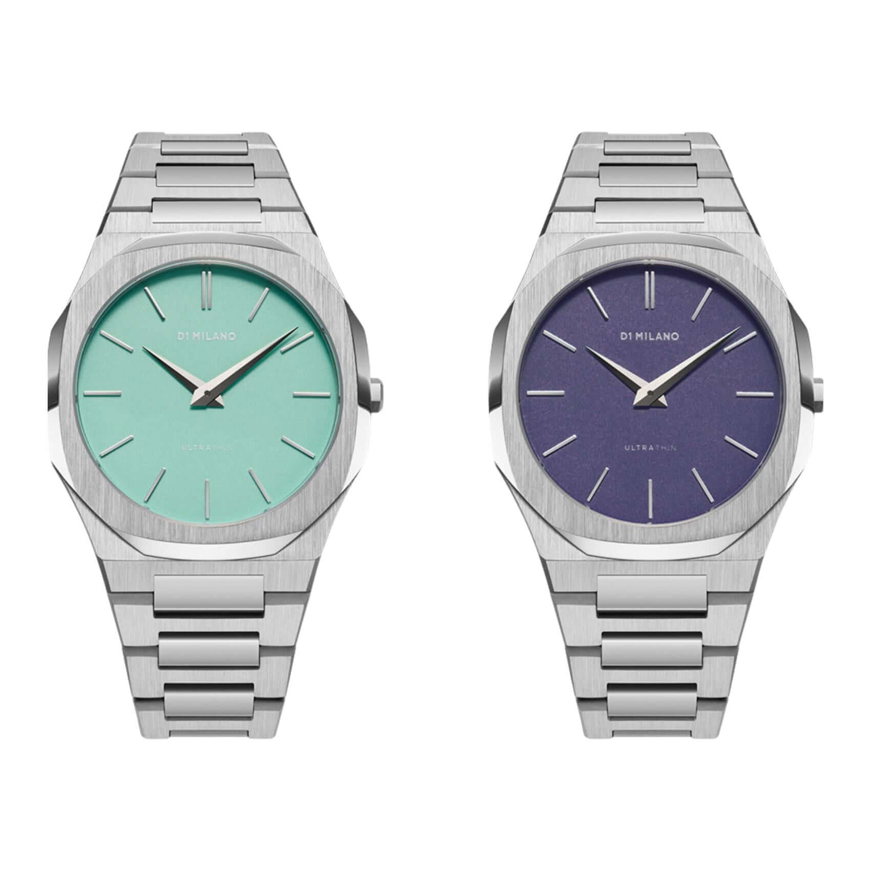 Unisex ρολόι D1 Milano Ultra Thin D1-UTBJ43 με ασημί ατσάλινη κάσα, photosensitive δίχρωμο καντράν Ø40 mm και ζαφείρι κρύσταλλο. Ultra-slim και κομψό, με free shipping & 2ετή εγγύηση.