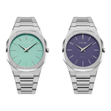 Unisex ρολόι D1 Milano Ultra Thin D1-UTBJ43 με ασημί ατσάλινη κάσα, photosensitive δίχρωμο καντράν Ø40 mm και ζαφείρι κρύσταλλο. Ultra-slim και κομψό, με free shipping & 2ετή εγγύηση.