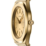 Πλάγια όψη του D1 Milano Gold Mellow D1-UHBL02 που αναδεικνύει τη λεπτή χρυσή κάσα Ultra Thin.