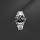 Ρολόι D1 Milano Ultra Thin Obsidian Sealed D1-UCBU01 με Ασημί Μπρασελέ & Μαύρο Καντράν