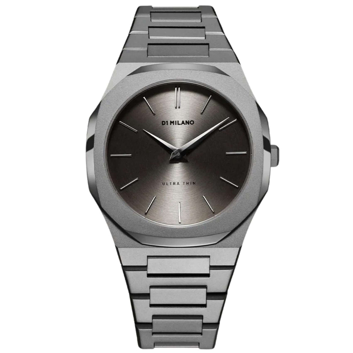 Unisex ρολόι D1 Milano Ultra Thin Re-Gun D1-UTBJ41 με ανθρακί κάσα και matte black καντράν Ø40 mm.