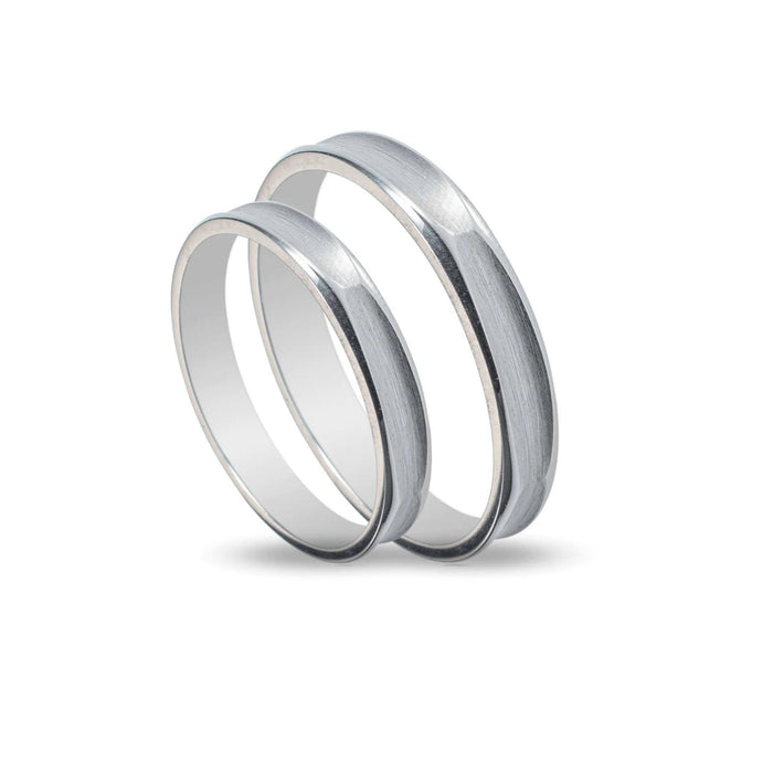 Λευκόχρυσες βέρες γάμου Maschio Femmina SL28 3.5mm ματ φινίρισμα.