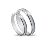 Λευκόχρυσες βέρες γάμου Maschio Femmina SL28 3.5mm ματ φινίρισμα.