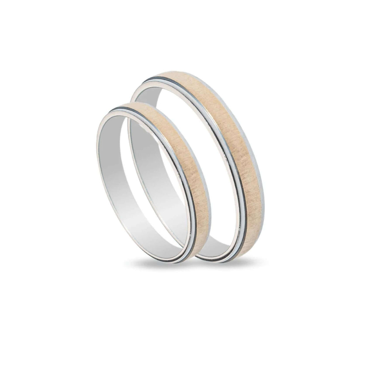Δίχρωμες Βέρες Γάμου Maschio Femmina SL30. Πλάτος: 3.5mm. Φινίρισμα Λουστρέ. Χρώμα: Λευκόχρυσο, Χρυσό.