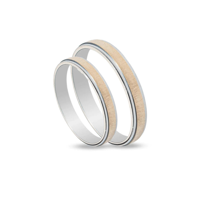 Δίχρωμες Βέρες Γάμου Maschio Femmina SL30. Πλάτος: 3.5mm. Φινίρισμα Λουστρέ. Χρώμα: Λευκόχρυσο, Χρυσό.