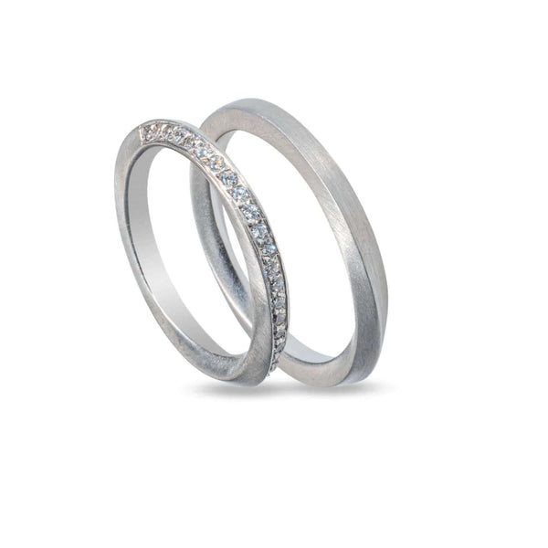 Λευκόχρυσες βέρες γάμου Maschio Femmina SL36 zircon σε σειρά 2.4mm.